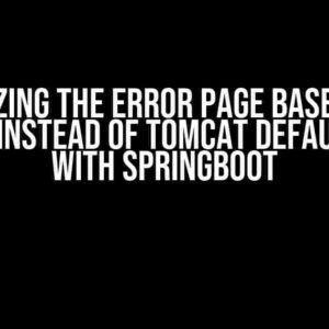 Customizing the Error Page based on the Status instead of Tomcat Default Page with SpringBoot